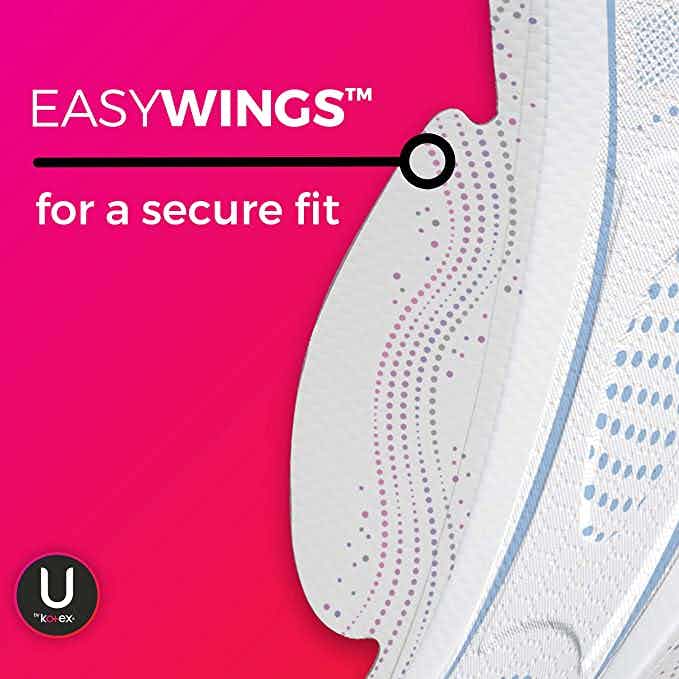 U by Kotex Clean Wear Ultra Thin Feminine Pads with Wings, Regular Absorbency