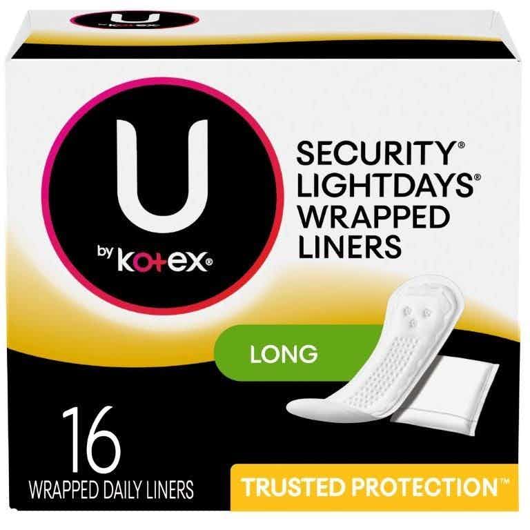 Kotex Fresh And Dry Long Panty Liners, 01247, Case of 92 (12 Packs)
