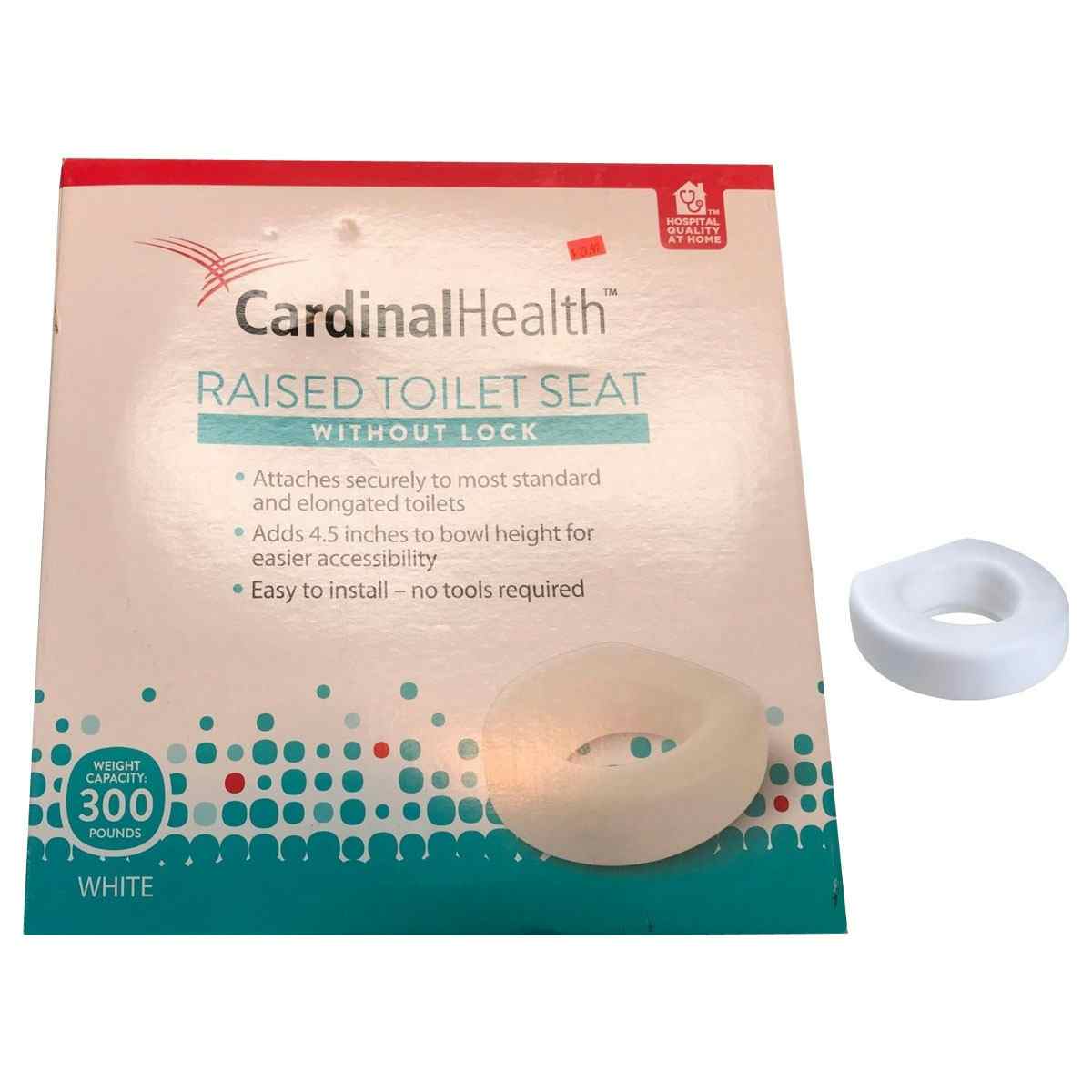 Cardinal Health Raised Toilet Seat without Lock, CBAS0026R, 1 Each