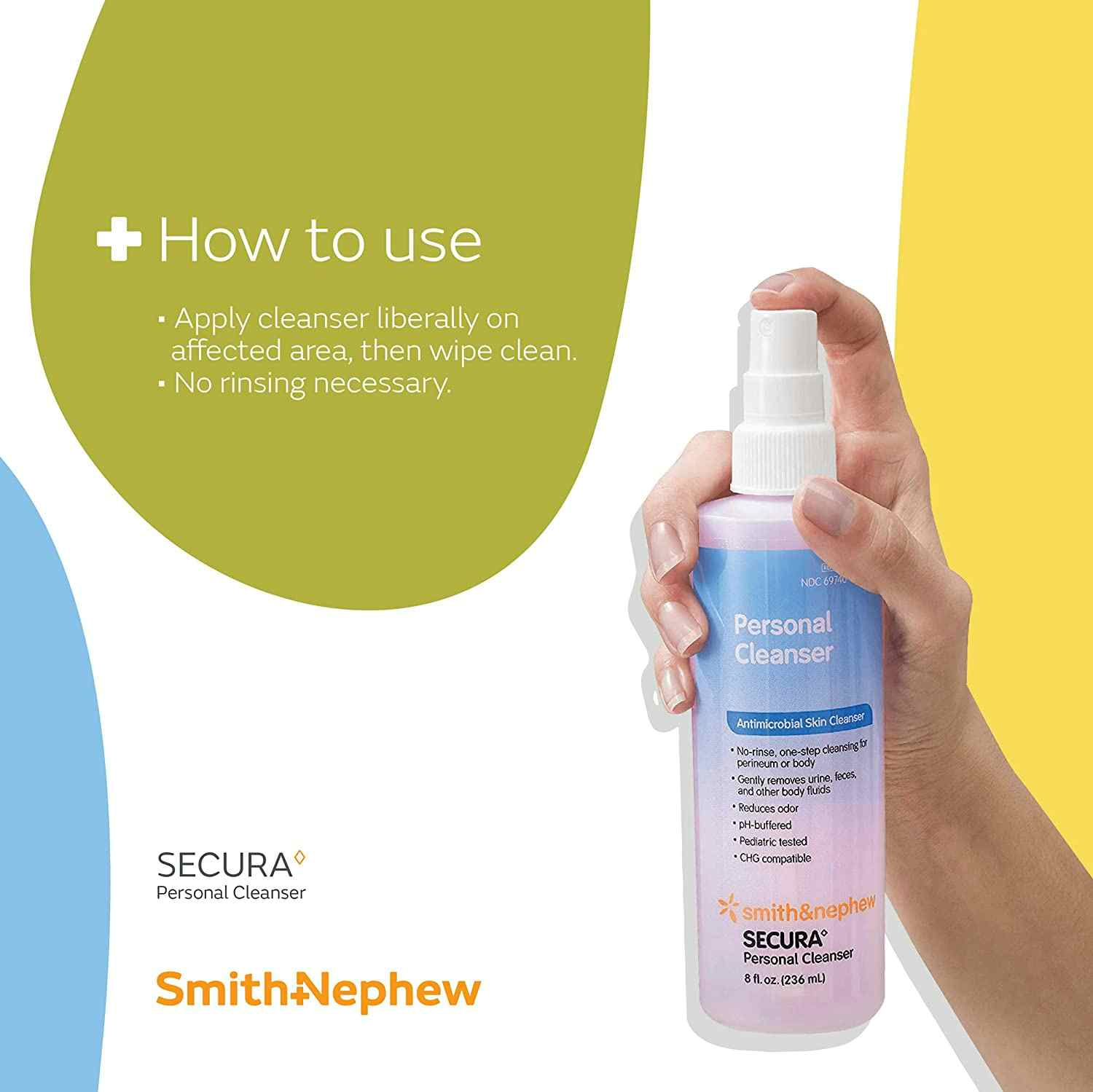 Smith & Nephew Secura Moisturizing Antimicrobial Skin Cleanser, 8 oz.