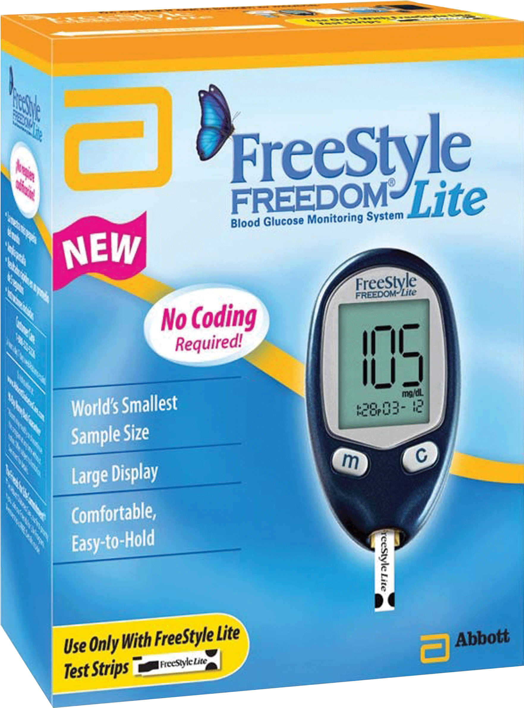 FreeStyle Freedom Lite Blood Glucose Monitoring System, 70914, 1 Each