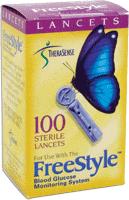 TheraSense Freestyle Lancet, Sterile, 28G, 130010, Box of 100