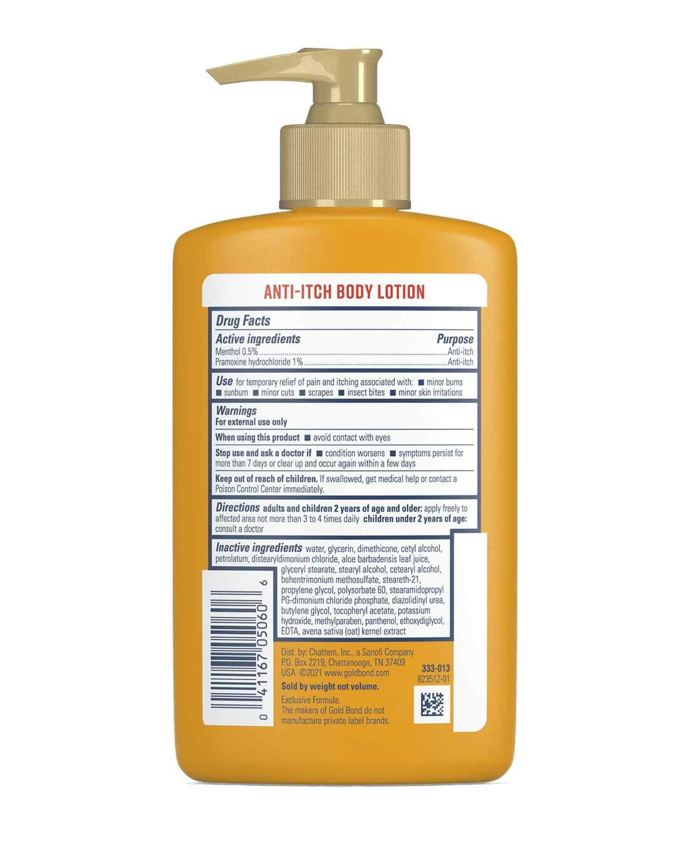 Gold Bond Intensive Relief Anti-Itch Lotion, back