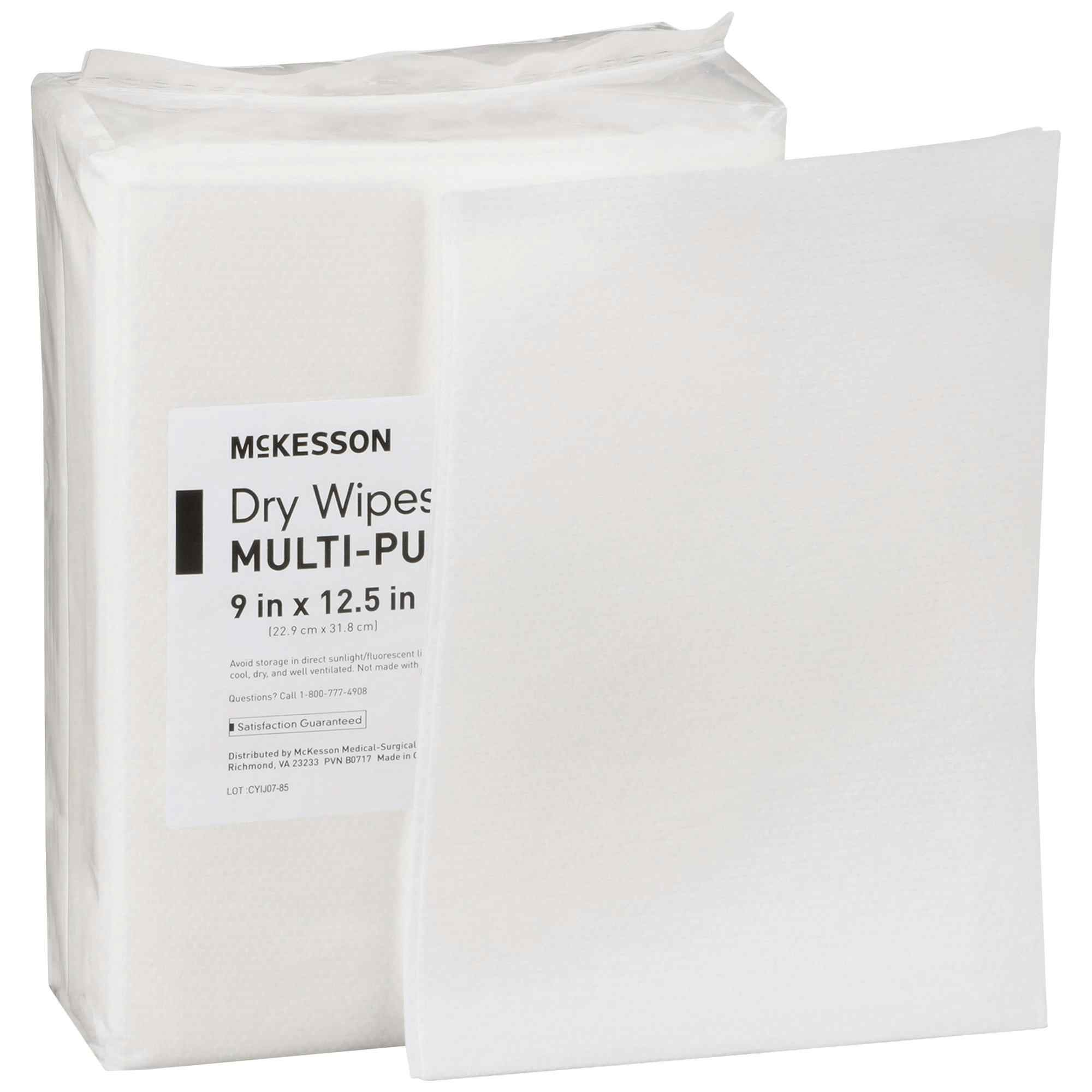 McKesson Multi-Purpose Dry Wipes, 46085, Case of 768 (16 Packs)