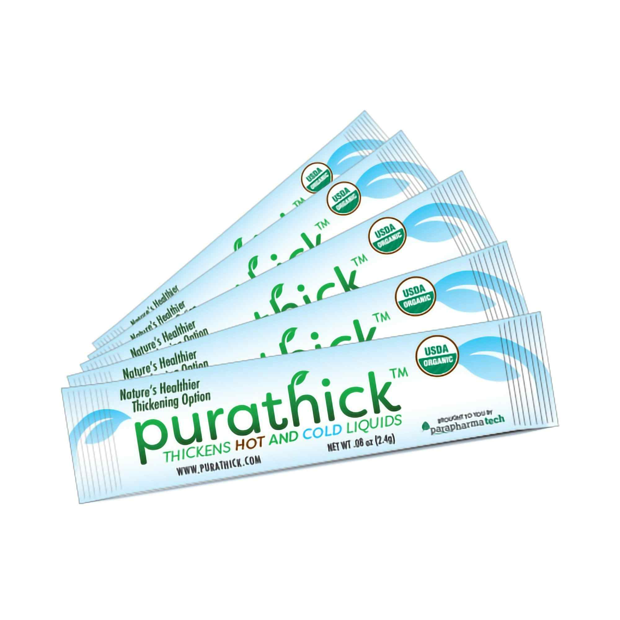 purathick Beverage Thickener Powder, Unflavored, 2.4 Gram Individual Packets, WHO-PUR-003, Case of 360 (12 Boxes)