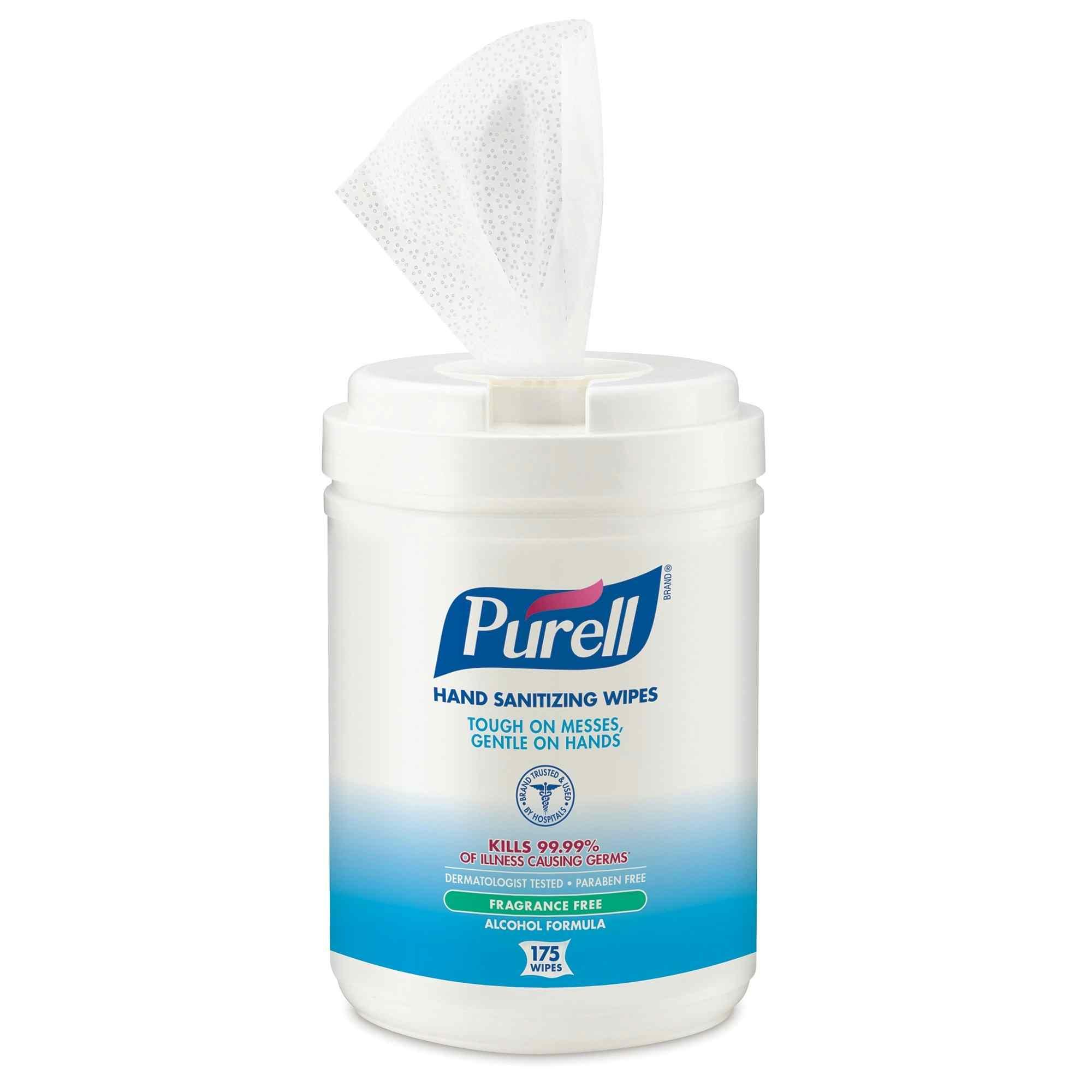 Purell Hand Sanitizing Wipes, Fragrance Free, 9031-06, 1 Canister