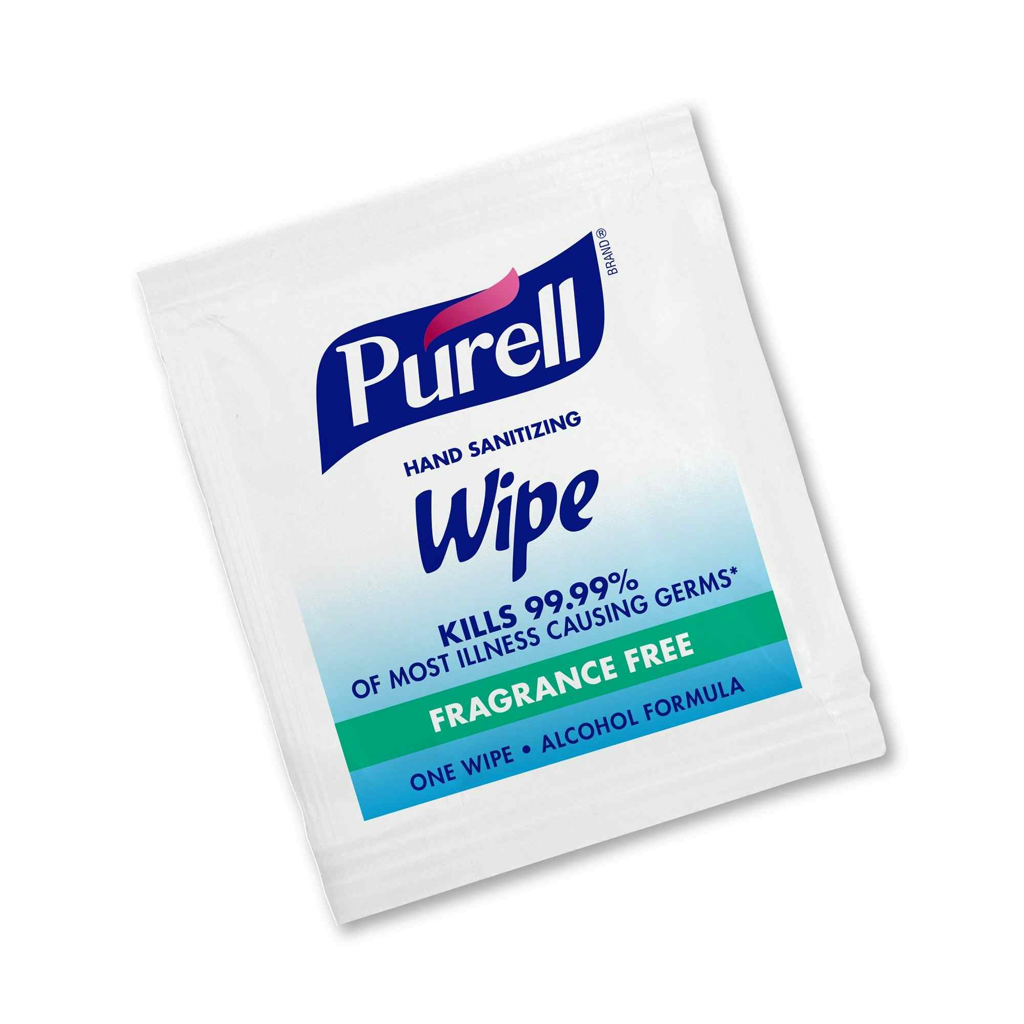 Purell Hand Sanitizing Wipes, Fragrance Free, Individual Packets, 9022-10, Box of 100
