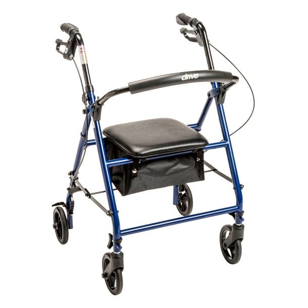 drive Steel Rollator, 6” Wheels, Knockdown, R800KD-BL, 1 Each