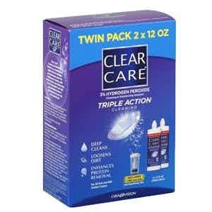 Clear Care Triple Action Cleaning and Disinfection Solution, 0065035821, 12 oz  - Pack of 2