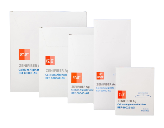 ZeniMedical ZeniFiber-Ag Silver Calcium Alginate Wound Dressing, 8 X 8", 60088-AG, 1 Each