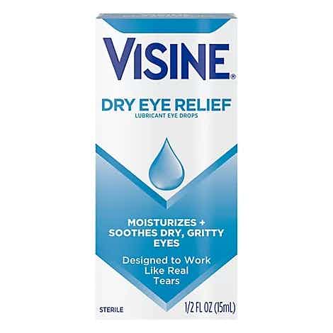 Visine Dry Eye Relief All Day Comfort Lubricant Eye Drops, 0.5 oz., 49376, 1 Each