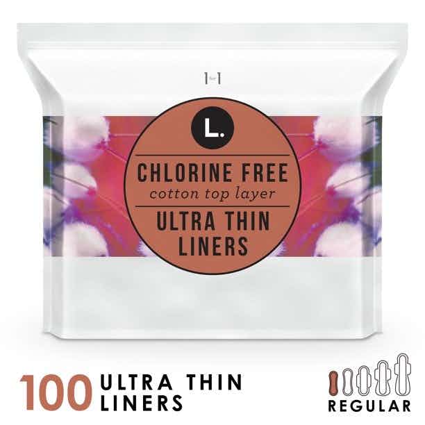 L. Chlorine Free Ultra Thin Liners, Regular Absorbency, 80339719, Pack of 100