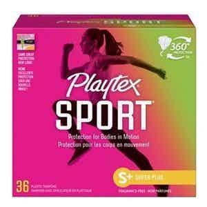 Playtex Sport Tampons, Unscented, Super Plus Absorbency, 02684, Case of 432 (12 Boxes)