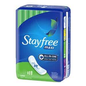 Stayfree Maxi Pads, Super Absorbency, 02958, Pack of 48