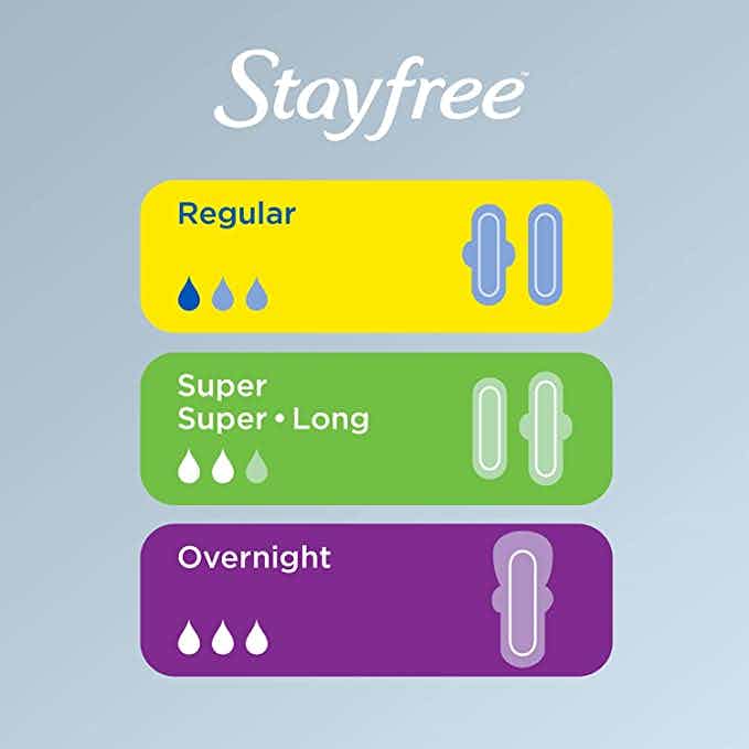 Stayfree Maxi Pads, Regular Absorbency