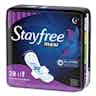 Stayfree Ultra Thin Pads with Wings, Overnight Absorbency, 07045, Pack of 28
