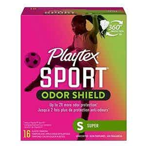 Playtex Sport Odor Shield Tampons, Super Absorbency, 08258, Box of 16