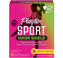 Playtex Sport Odor Shield Tampons, Regular Absorbency, 08256, Box of 32