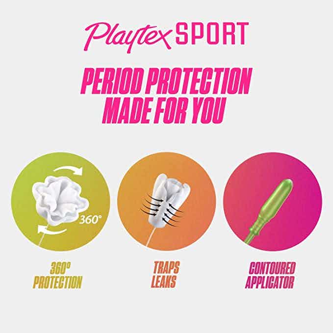 Playtex Sport Odor Shield Tampons, Regular Absorbency