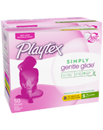 Playtex Simply Gentle Glide Tampons Multipack, Scented, Regular & Super Absorbencies, 09836, Box of 18