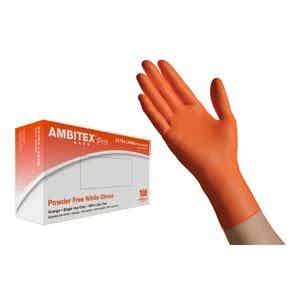 Cardinal Health Ambitex Pro Nitrile Examination Glove, Powder-Free, Orange, NMD6201T, Medium - Box of 100