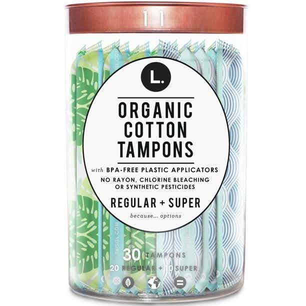L. Organic Cotton Tampons, Regular/Super Absorbency, 80340275, Box of 30