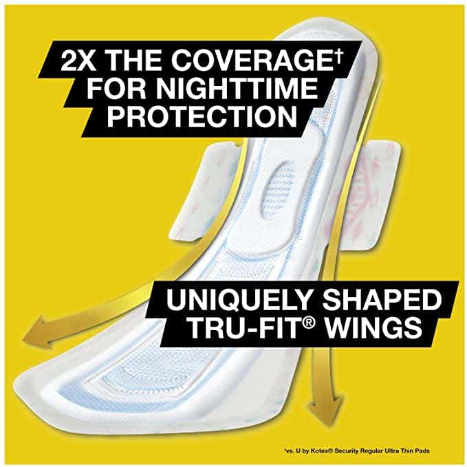 U by Kotex Security Maxi Pads with Wings, Extra Heavy Absorbency