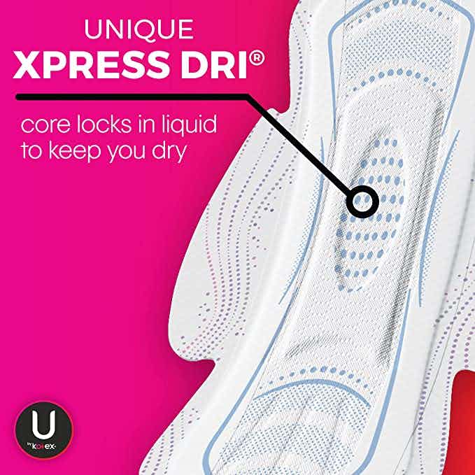 U by Kotex Teen Ultra Thin Pads with Wings, Extra Absorbency