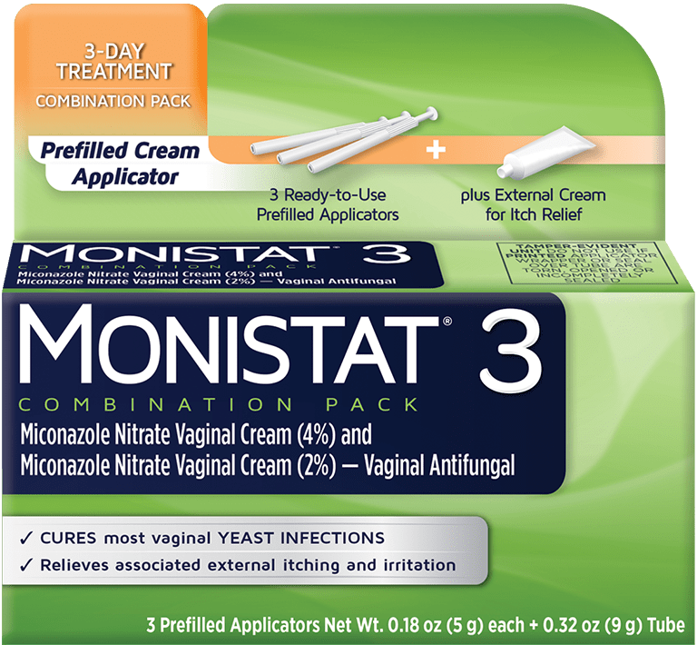 Monistat 3-Day Treatment Vaginal Cream, 363636044302, 3 Pre-Filled Applicators - 1 Each