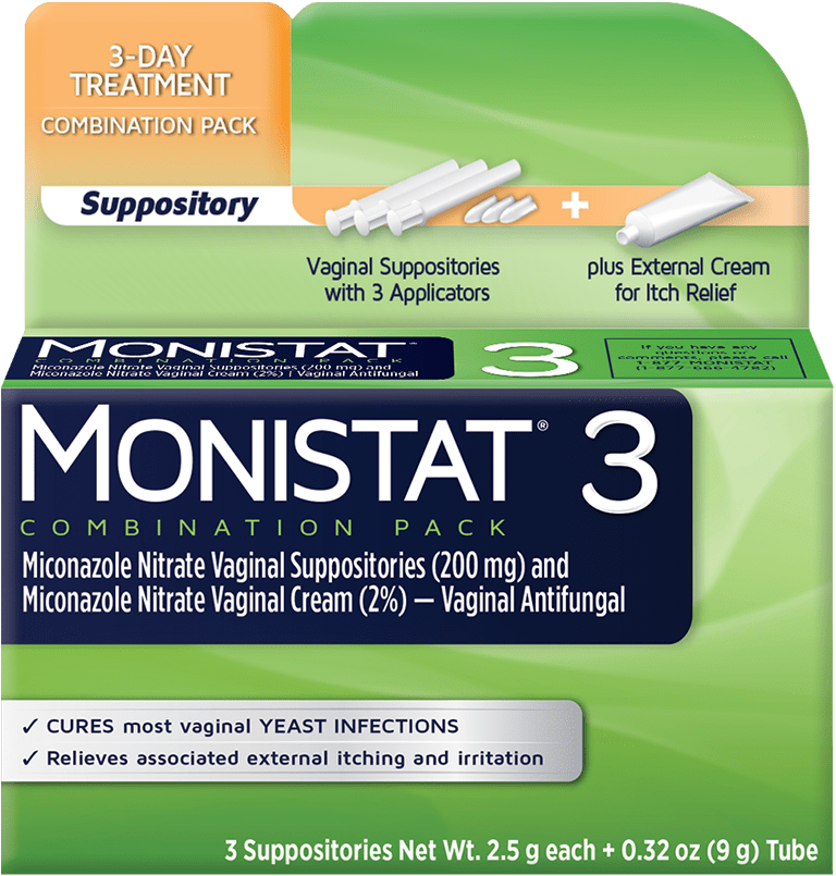 Monistat 3-Day Treatment Vaginal Cream, 363736044357, Combination Pack Suppositories - 1 Each