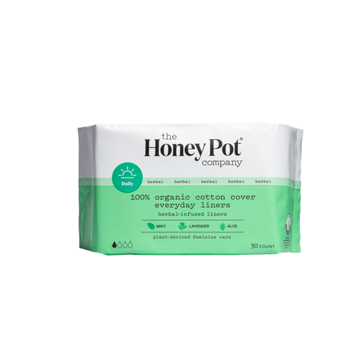 The Honey Pot Organic Cotton Herbal Everyday Liners, 8117, Pack of 30