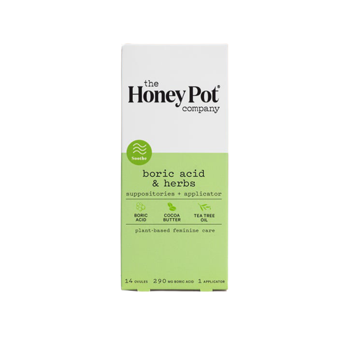 The Honey Pot Boric Acid & Herbs Suppositories, 8582, 1 Each (14 Ovules)
