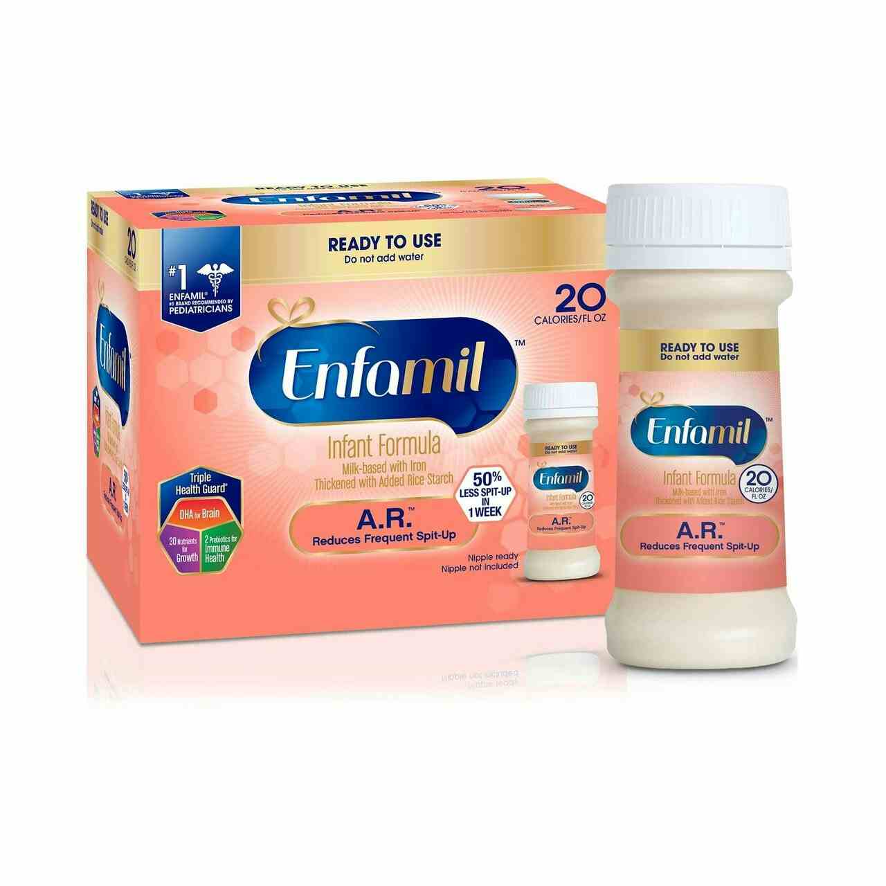 Enfamil A.R. Ready-to-use Formula with Lipil, Unflavored, 2 oz., 145301, Case of 48