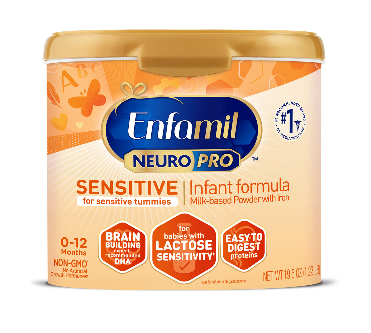 Enfamil NeuroPro Sensitive Infant Formula, Powder, 19.5 oz, 197801, 19.5 oz Tub - 1 Each