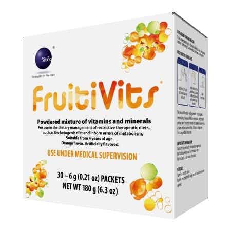 Vitaflo FruitiVits Ketogenic Oral Supplement Powder, Orange, 6g Packets, 51325, Box of 30