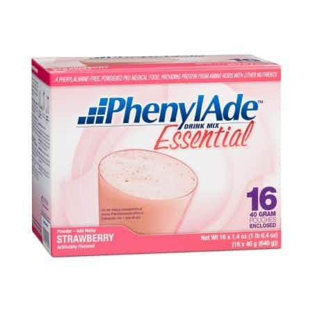 PhenylAde Essential PKU Oral Supplement, Strawberry Flavor, 40 Gram, 119859, Case of 16