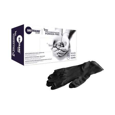 Touch of Life Exam Gloves, Chemo Tested, Powder Free, Black, 7027145, Box of 100