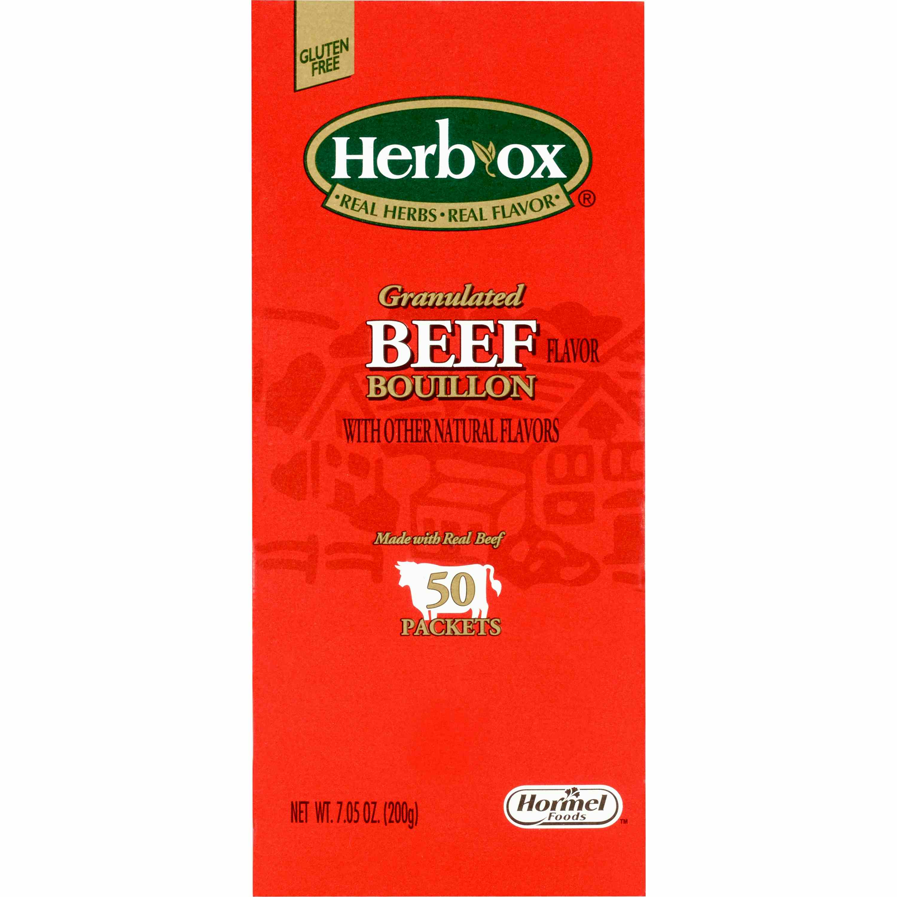 Herb-Ox Beef Flavor Bouillon Instant Broth, 35188, Box of 50 (300 Packets per box)