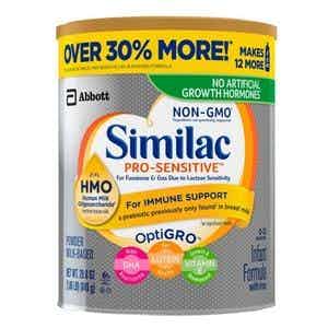 Similac Pro-Sensitive Infant Formula, Powder, Unflavored, 29.8 oz, 66441, Case of 4