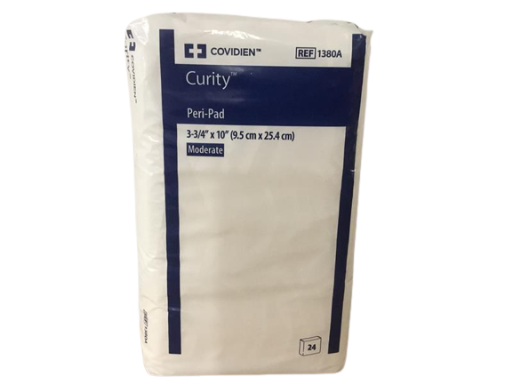 Cardinal Health Curity Peri-Pad, Moderate Absorbency, 1380A, 3 X 11" - Pack of 24