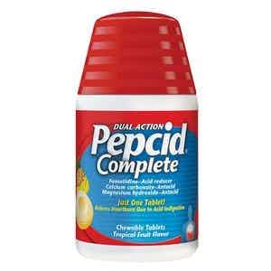 Pepcid Complete Dual Action Chewable Acid Reducer Tablet, Tropical Fruit, 25 Tablets, 024625, 1 Each