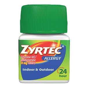 Zyrtec Allergy Indoor & Outdoor Allergy Relief, 10mg, 020432, 14 Tablets -1 Each