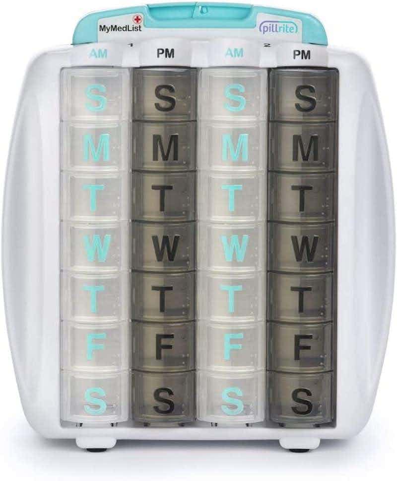 PillRite Pillbox 4 Week Pill Organizer, PR2X-1000, 1 Each