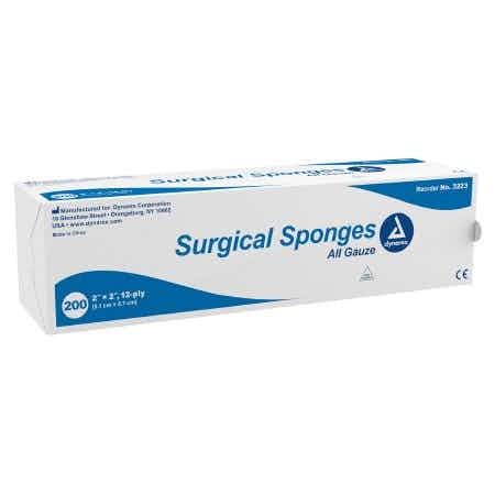 Dynarex Gauze Sponge, 12 ply, Non Sterile, 3223, 2 X 2 inches - Pack of 200