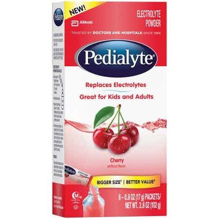 Pedialyte Powder Packs Electrolyte Solution, 0.6 oz., 64595, Cherry Flavor - Pack of 6