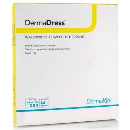 DermaRite DermaDress Waterproof Composite Dressing, Sterile, 4 X 4", 00276, Box of 10