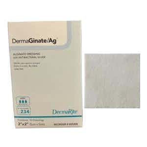 DermaRite DermaGinate/Ag Alginate Dressing with Antibacterial Silver, Sterile, 2 X 2", 00520E, Box of 10