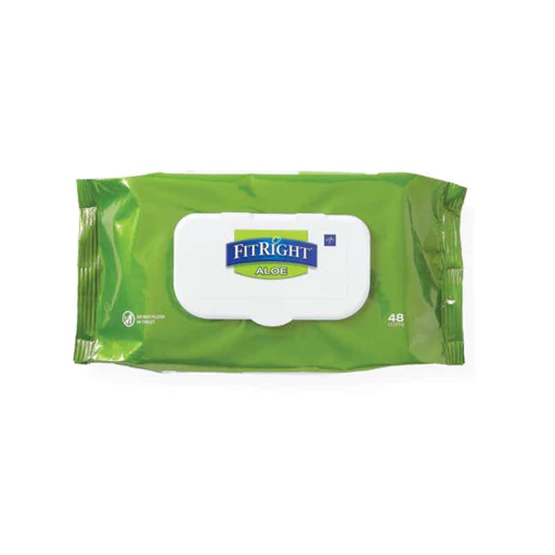FitRight Aloe Wet Wipes, MSC263654HH, Scented, 1 Pack (48 Wipes)