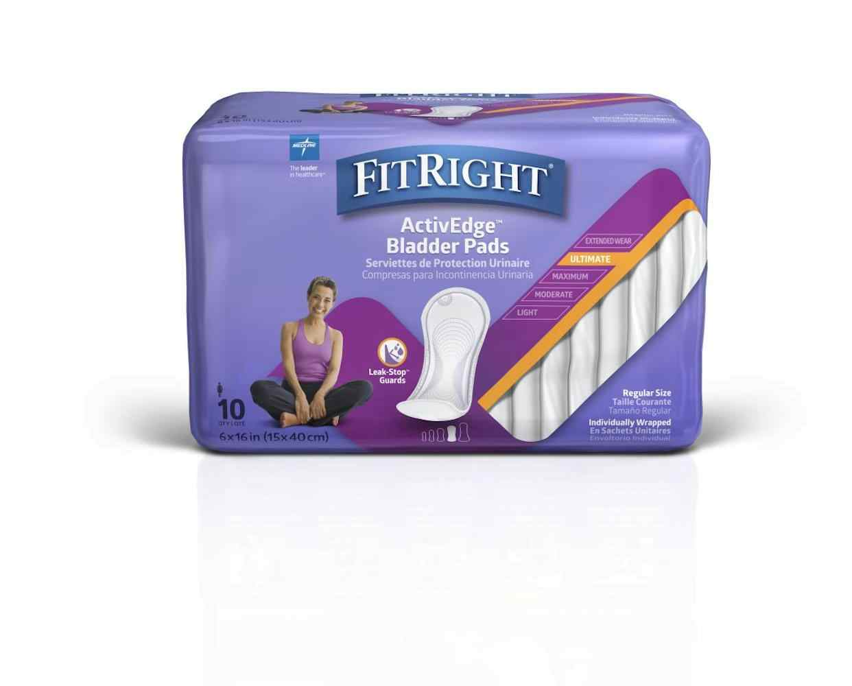 FitRight ActivEdge Bladder Pads, Ultimate Absorbency