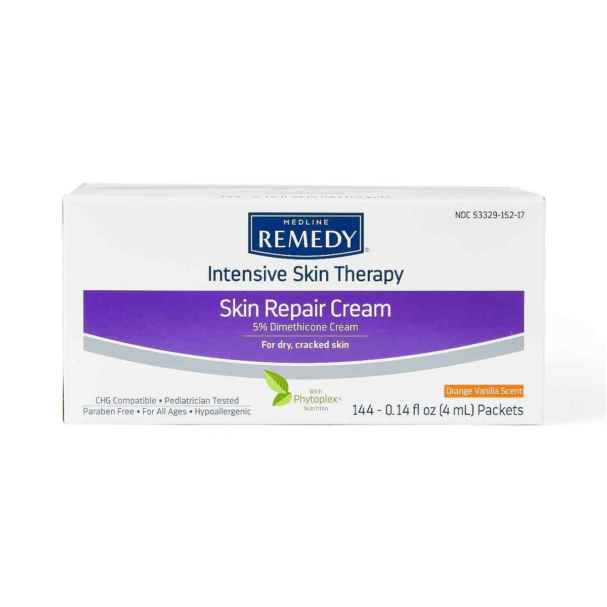 Medline Remedy Intensive Skin Therapy Skin Repair Cream, Orange Vanilla Scent, MSC092404PACK, 144 Packets